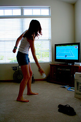 Jeu vidéo de tennis sur la console de jeu Wii