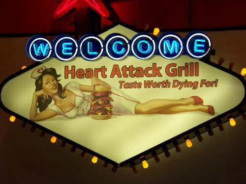 Enseigne "Heart Attack Grill" à Las Vegas